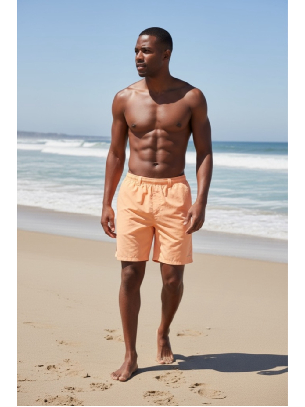 Mens Columbia backcast III water trunks orange size m